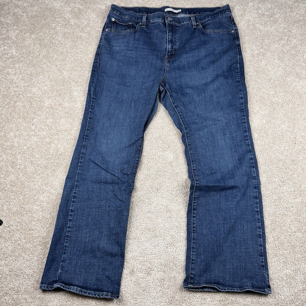 Levis 725 High Rise Bootcut Jeans Dark Wash Stretch Denim Pants 36x30 Womens 18W
